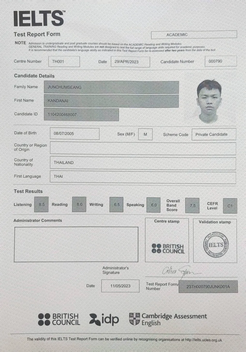 IELTS Certificate